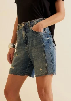 Bermuda Jeans Reta Índigo Azul