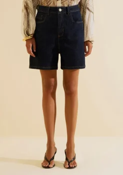 Bermuda Jeans Reta Origem Azul