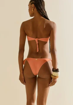 Biquíni Morena Rosa Tomara Que Caia Com Bojo Calcinha Amarrar Laco Duplo Marrom