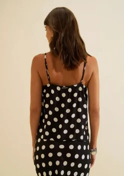 Blusa Alça Fina Sonata Preto/branco
