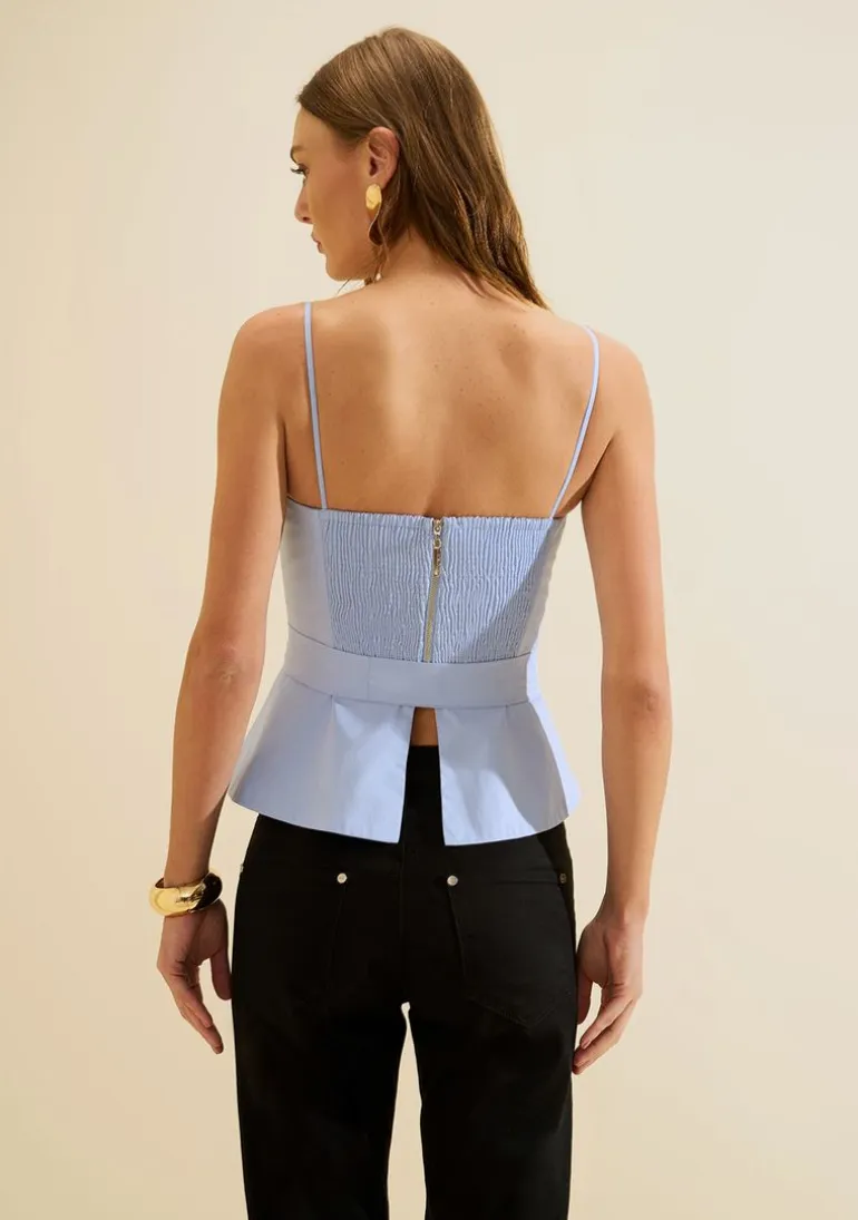 Blusa Decote Reto Aeris Azul