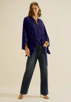 Blusa Decote V Aéria Azul