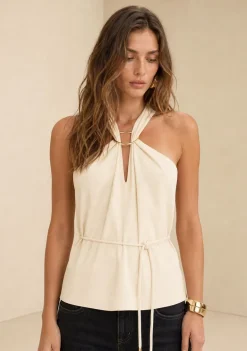 Blusa Decote V Moka Bege