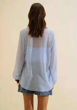 Blusa Decote V Origem Azul