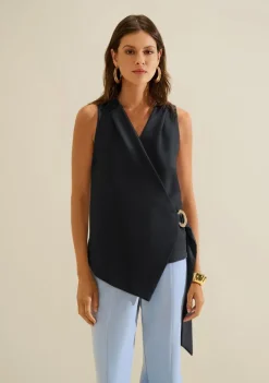 Blusa Decote V Origem Preto