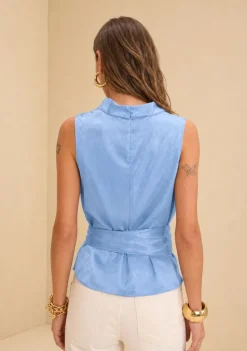 Blusa Gola Alta Lumina Azul