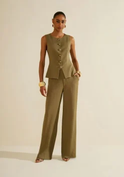 Blusa Morena Rosa Ajustada Decote Canoa Sem Manga Padrão Verde
