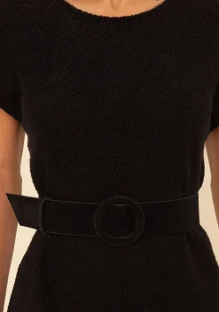 Blusa Morena Rosa Solta Decote V Manga Curta Padrão Preto
