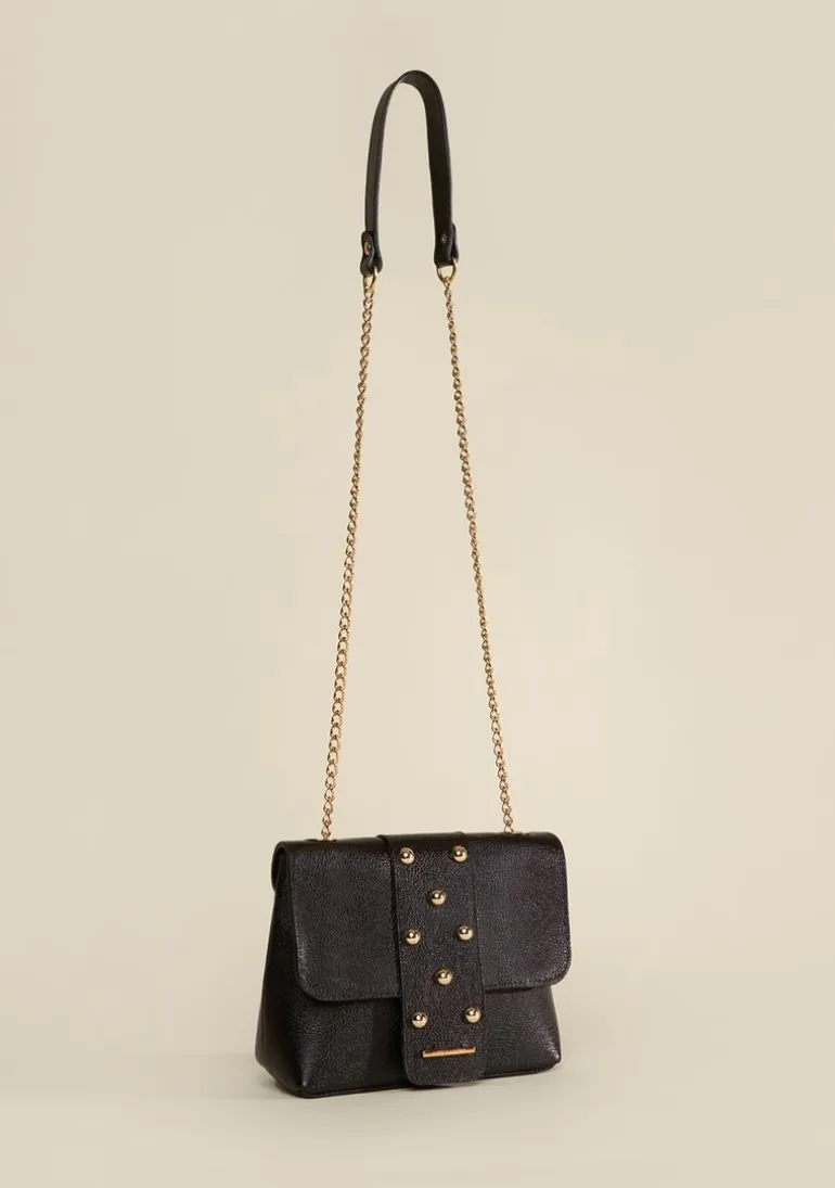 Bolsa Tiracolo Detalhe Tachas Preto