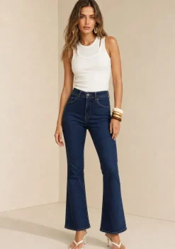 Calça Boot Cut Média Azul