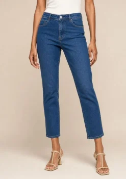 Calça Cigarrete Alta Azul