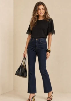 Calça Flare Alta Azul