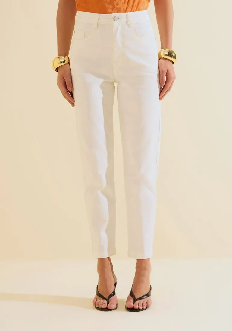 Calça Jeans Mom Aurora Off White