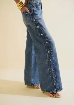 Calça Jeans Wide Leg Índigo Azul