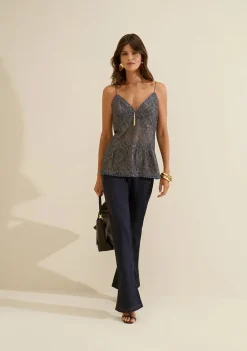 Calça Morena Rosa Boot Cut Alta Azul
