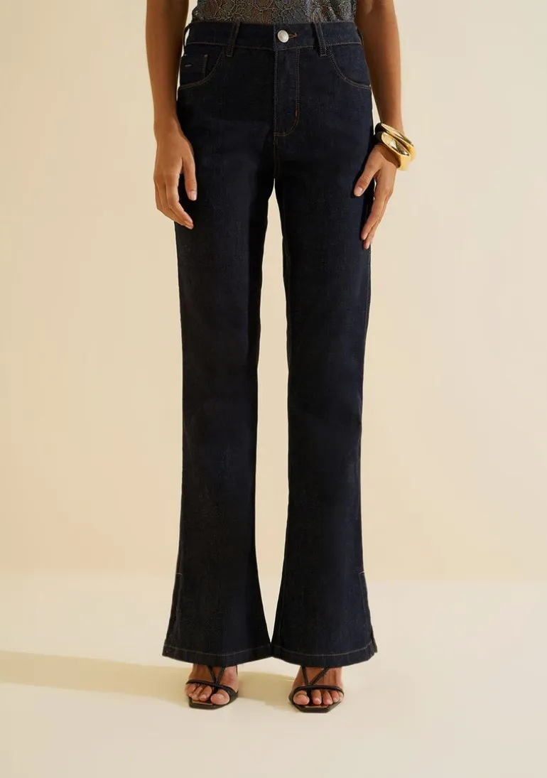 Calça Morena Rosa Boot Cut Alta Azul