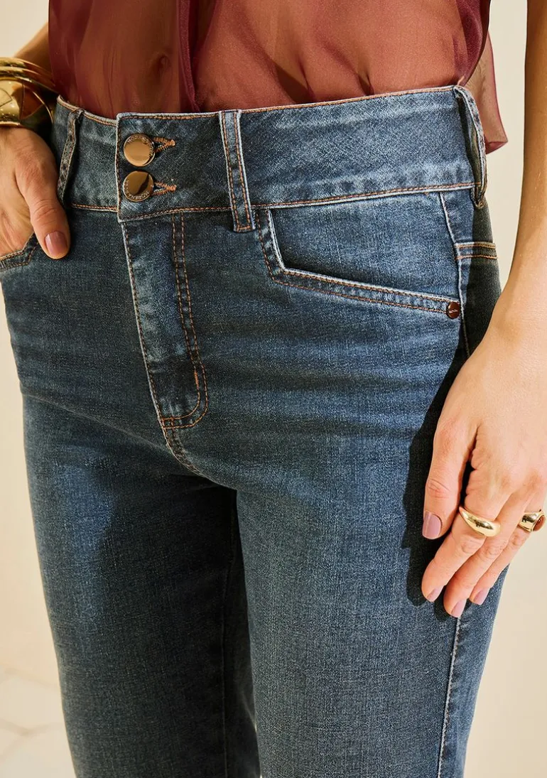 Calça Morena Rosa Boot Cut Alta Azul
