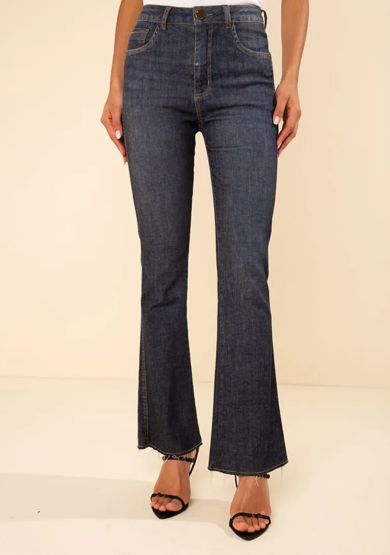 Calça Morena Rosa Boot Cut Alta Azul
