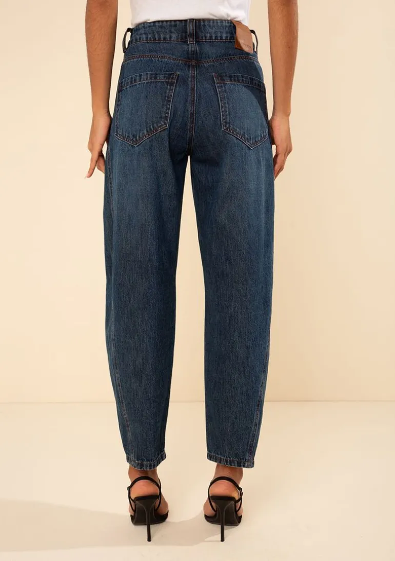 Calça Morena Rosa Cenoura Alta Azul