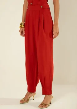 Calça Morena Rosa Cenoura Alta Vermelho