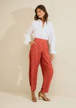 Calça Morena Rosa Cenoura Alta Vermelho