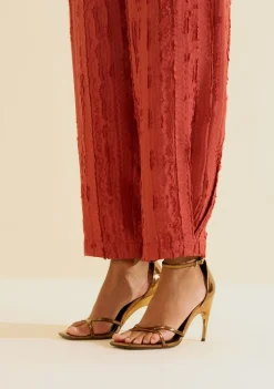 Calça Morena Rosa Cenoura Alta Vermelho