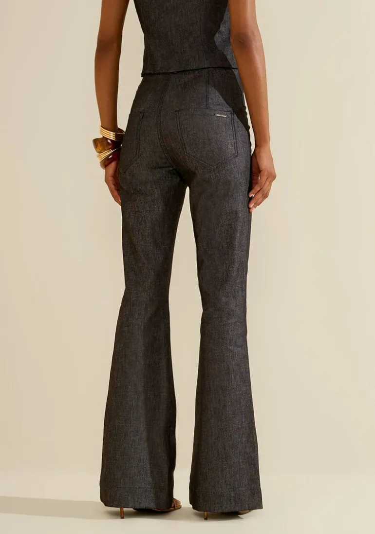 Calça Morena Rosa Flare Alta Azul