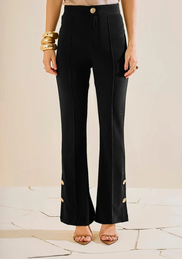 Calça Morena Rosa Flare Alta Preto