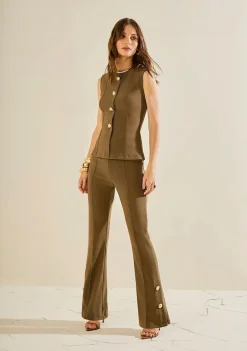 Calça Morena Rosa Flare Alta Verde