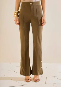 Calça Morena Rosa Flare Alta Verde