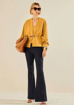 Calça Morena Rosa Flare Média Azul