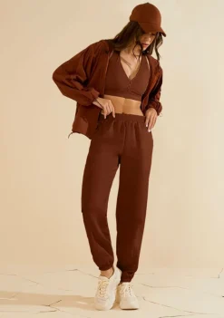 Calça Morena Rosa Jogging Alta Marrom