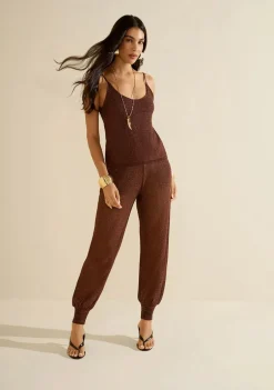 Calça Morena Rosa Jogging Alta Marrom