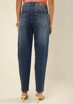 Calça Morena Rosa Mom Alta Azul