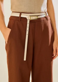 Calça Morena Rosa Pantalona Alta Marrom