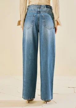Calça Morena Rosa Pantalona Alta Azul