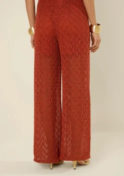 Calça Morena Rosa Pantalona Alta Vermelho