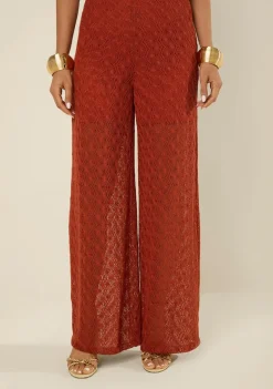 Calça Morena Rosa Pantalona Alta Vermelho