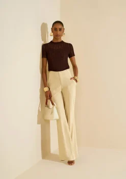 Calça Morena Rosa Reta Alta Amarelo