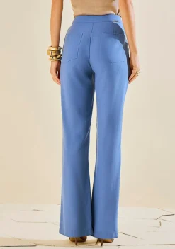 Calça Morena Rosa Reta Alta Azul