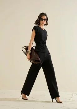 Calça Morena Rosa Reta Alta Preto