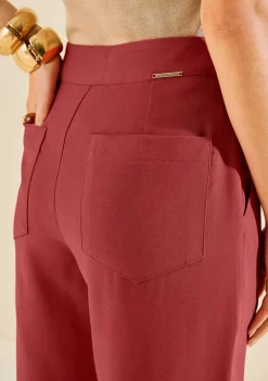 Calça Morena Rosa Reta Alta Vermelho