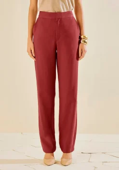 Calça Morena Rosa Reta Alta Vermelho
