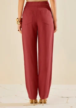 Calça Morena Rosa Reta Alta Vermelho