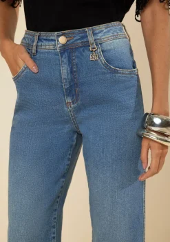 Calça Morena Rosa Reta Média Azul