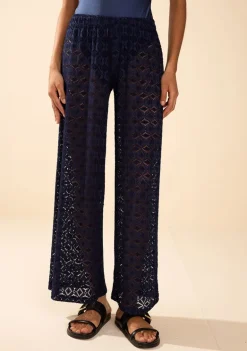 Calça Morena Rosa Reta Média Azul Escuro