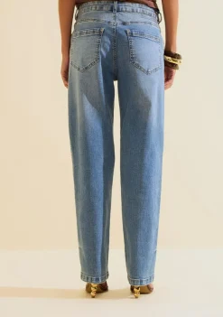 Calça Morena Rosa Reta Média Azul