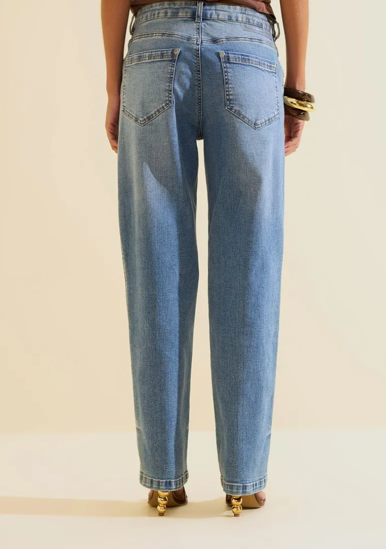Calça Morena Rosa Reta Média Azul