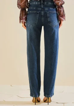 Calça Morena Rosa Reta Média Azul