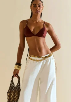 Calça Morena Rosa Reta Média Off White